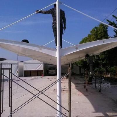 Pull Rod Dual Slope Shaped Tensile Carport 