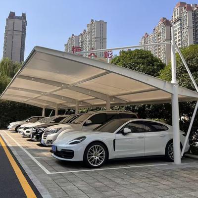 Pull Rod Single Slope Shaped Tensile Carport 